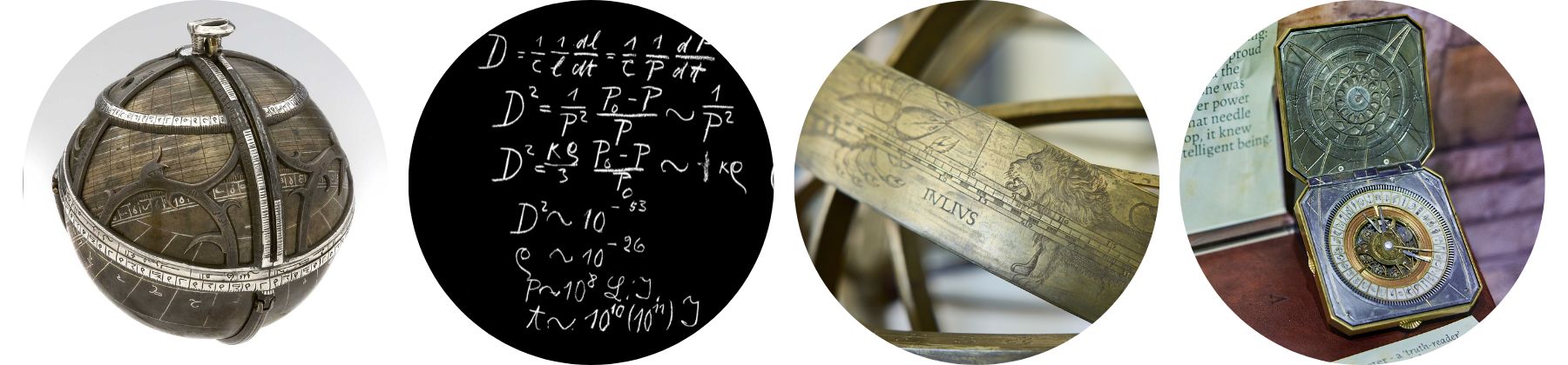 Home page banners (Spherical Astrolabe, Einstein's Blackboard, Armillary Sphere, Collecting COVID)