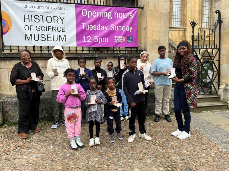 My Place, My Science: young people from African families in the UK outside the Museum at the About Time event, 1 November 2024