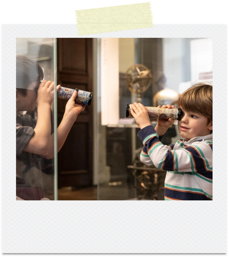 Young people exploring the galleries