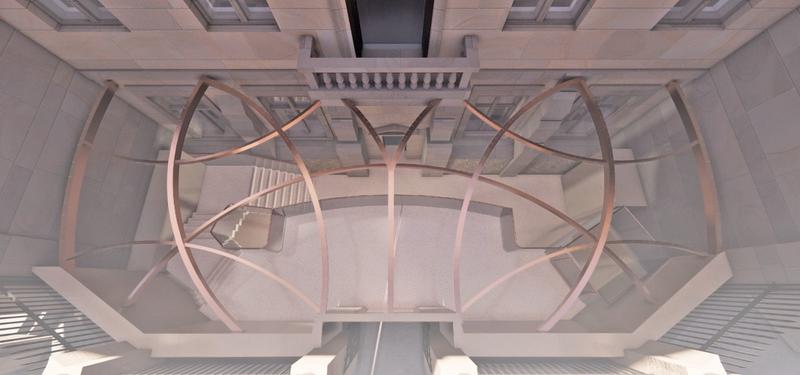 Vision 24: astrolabe-inspired glass roof seen from above Vision 24: astrolabe-inspired glass roof seen from above