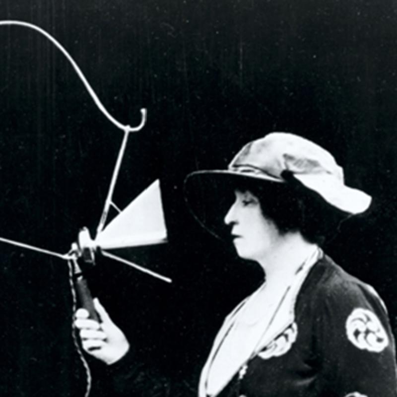 Dame Nellie Melba making the first ever live entertainment broadcast on 21 June 1920