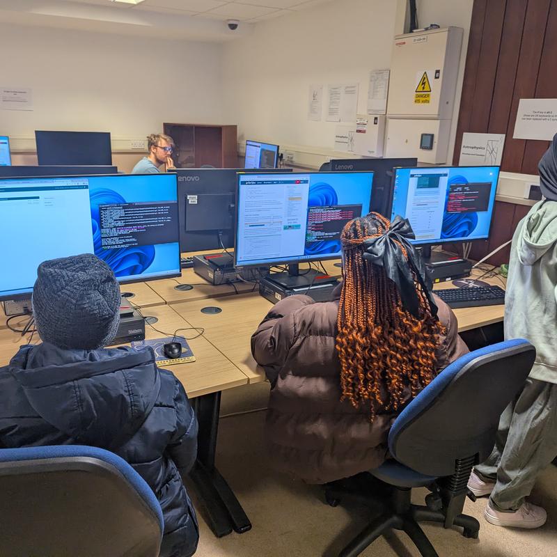 ​ My Place, My Science: Young people at the coding workshop developing a diary app ​