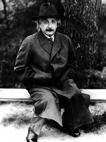 Albert Einstein seated outdoors in Oxford, 1931