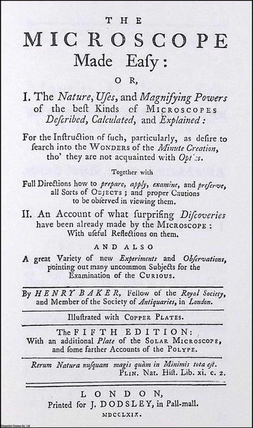 The Microscope Made Easy (Henry Baker, 1742)