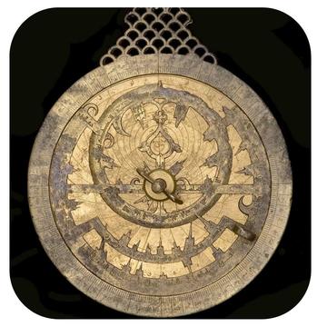 33767 Astrolabe, by Ahamad and Muhammad the Sons of Ibrahim, Isfahan, 984/5 or 1003/4 (round-edged square)