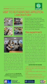 My Place, My Science, RAL space event 20 February 2025: article by Sarah Puleiy